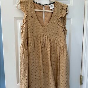 Knox Rose Tan Eyelet Dress